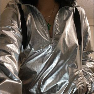 metallic windbreaker